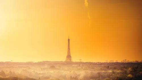 Эйфелева башня, франция, париж, страна, город, оранжевые, желтые